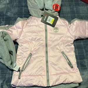 Kids jacket 5t rose pink, Gerry outdoors brand includes jacket, sweater and hat.